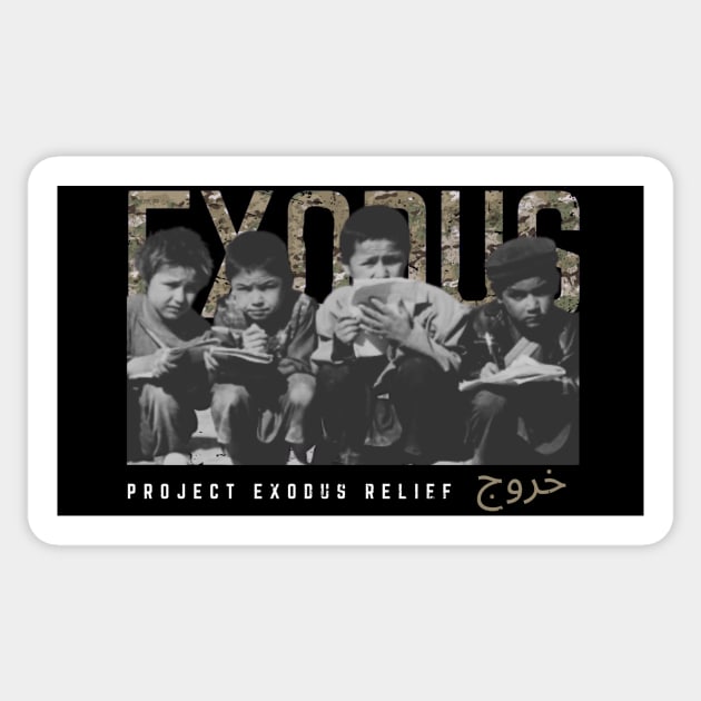 Exodus camo Afghan children (back design, dark background) Sticker by Pro Exodus Relief 